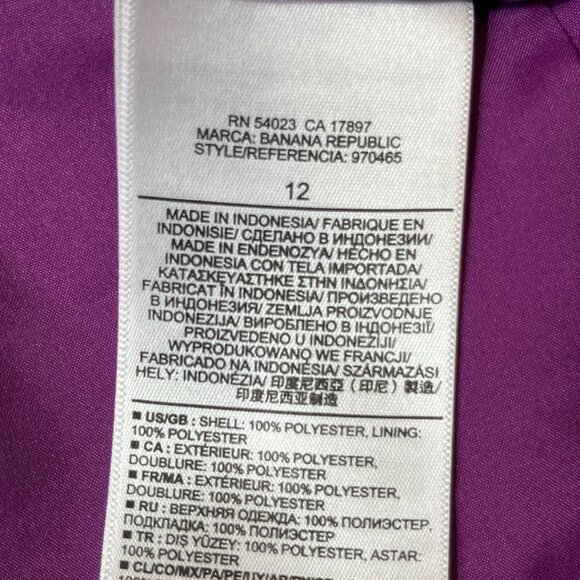 NEW BANANA REPUBLIC Womens 12 Purple Plum Fully Lined CAMISOLE ,Spaghetti Straps - Picture 6 of 7